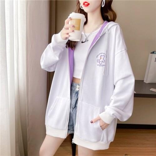 2021 Autumn Korean Sweatshirt Long Sleeve Hooded Loose Thin Design Top Hoodie Chinese Style