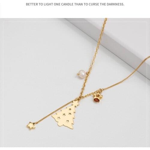 Christmas tree necklace Fashion personality necklace Choker Necklace For Women Gold-plated Christmas gift wholesale jewelry 2021