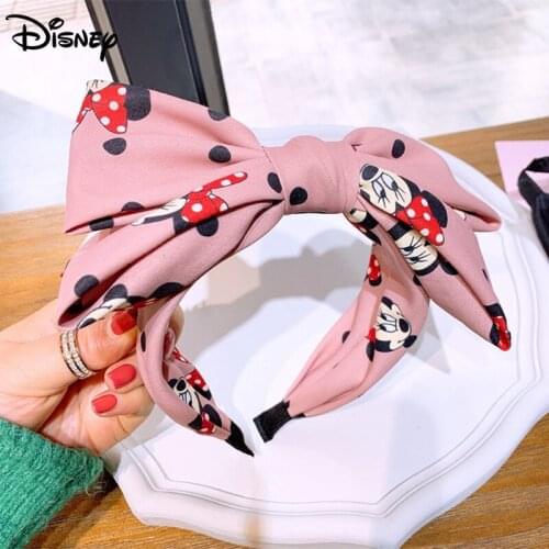 Disney Mickey Mouse Minnie Plush Hair Hoop Accessories Cute Big Bowknot Headband Fashion Head Buckle For Chileren Girls Gift