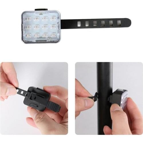 USB Rechargeable Bike Light Slippage Prevent Energy-saving Bike Accessory 7 Light Modes High-brightness Tail Light with Strap