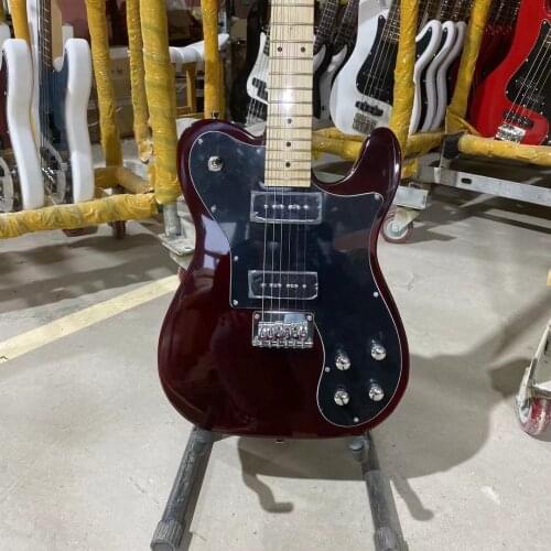 Tele Electric Guitar ELM Body P90 Pickups 2V 2T Wine Red Color Maple Fingerboard High Quality Guitarar Free Shipping