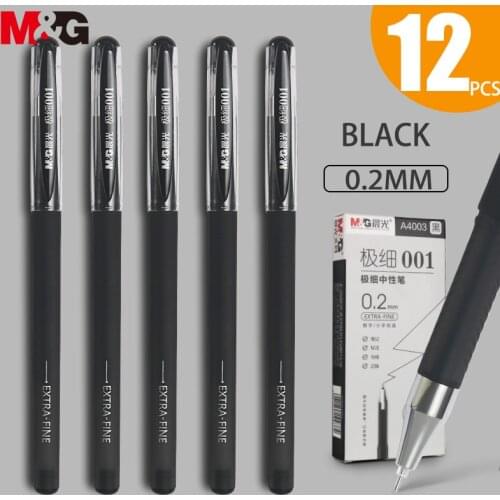 M&G Ultra Fine point Gel Pen 0.2MM/0.28mm/0.35mm/0.38mm Black Blue Red ink refill gel pen school office supplies stationery