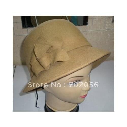 Flower Wool bucket hat Warm Fashion Mixed color 6pcs/lot#2340