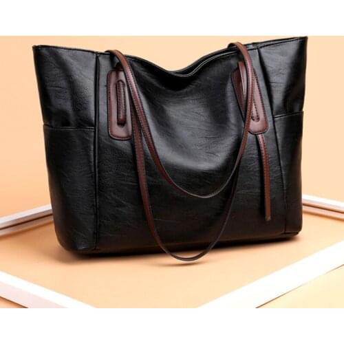 High Quality Soft Leather Women Handbags Vintage Luxury Female Shoulder Bag Designer Tote Sac High Capacity Female Crossbody Bag
