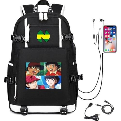 Japanese Anime Backpacks Team Captain Of The Tsubasas Backpack High quality Bag Man Woman USB Student Bags