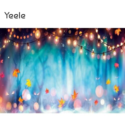 Yeele Halloween Pumpkin Lantern Light Bokeh Light Strip Baby Party Photography Backdrop Decoration Backgrounds For Photo Studio