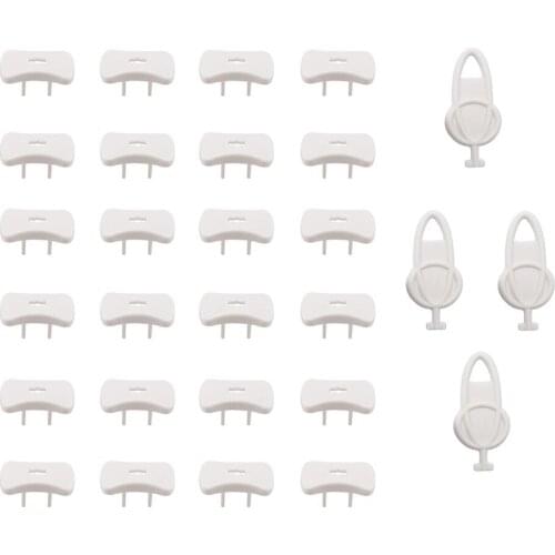 Baby Proofing(24 Plugs + 4 Buttons),Socket Plug Cover for Baby Protection,Socket Cover,2-Hole Plug Protector for Child Protect