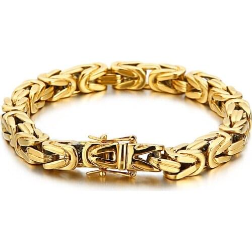 European and American street fashion 316L stainless steel square chain bracelet personality trendy accessories
