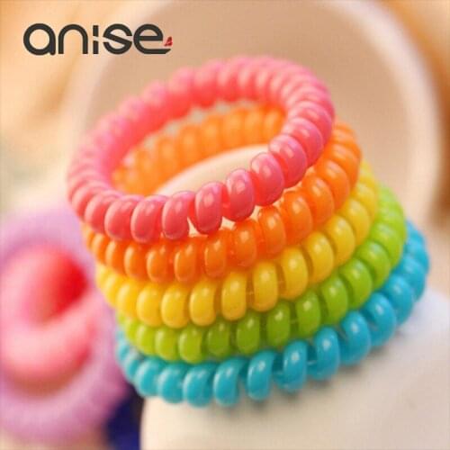 Women Candy Color Headdress Hair Band Hair Accessories Telephone High Quality Elastic Solid Gum Hairpins For Hair jewelry