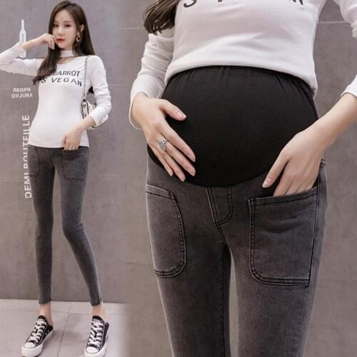 1103# Maternity pants Spring Autumn Maternity Pencil Pants Support Abdomen Elastic Waist Maternity Trousers