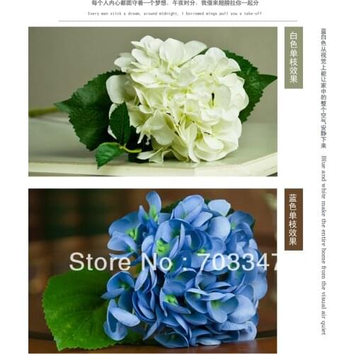 24 X 15cm Quality Silk flowers Single Hydrangea Stem multicolor