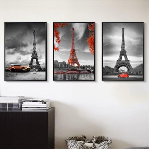 3PC Paint By Number Eiffel Tower Drawing On Canvas HandPainted Painting Art Gift Diy Pictures By Numbers Adults Kits Home Decor