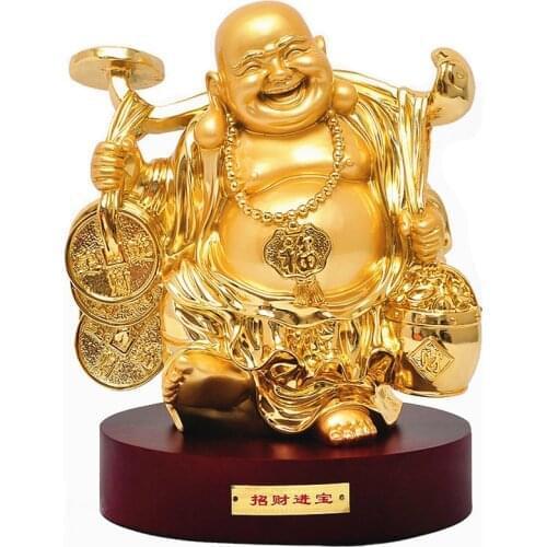 32cm Resin feng shui smiling Buddha statues Maitreya arts and crafts home decoration statue Buddha hall supplies