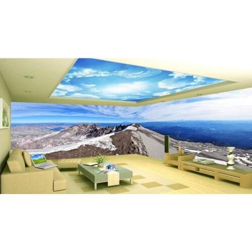 3d mural designs Blue and white living room bedroom space theme Home Decoration Non woven wallpaper