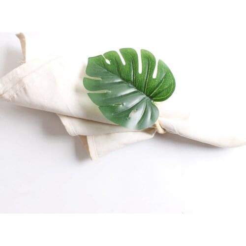 6Pcs/Lot Green Leaves Napkin Rings Napkin-Holder Wedding Gifts Mariage Champetre Decor Dinner Table Chairs Summer Ring