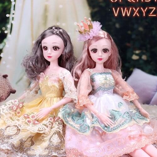 60CM Bjd 1/3 Fashion Doll with Clothes Shoes Set Long Hair Female Princess Dress Plastic Body Dress Up Toys for Girls Best Gift