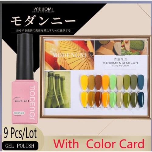 9pcs/Kit Summer UV Gel Nail Polish Set Color UV LED Nail Gel Varnish Semi Permanent Nail Lacquer Soak Off Sequins Gel For Nail