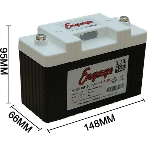 Motorcycle Battery 270CCA Lithium Iron Powersports battery Lightweight starter batteries Engage MLQ2 BS12-18AP1P2 PLUS
