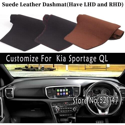 Accessories Car-styling Suede Leather Dashmat Dashboard Cover Dash Mats Carpet For Kia Sportage QL 2016 2017 2018 2019 2020 RHD