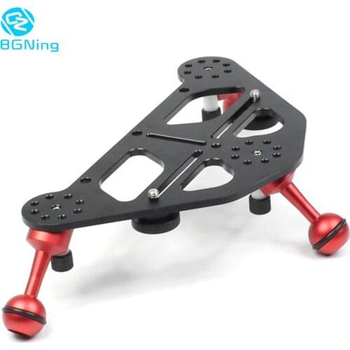 Aluminium DSLR Diving Photo Triangular Gimbal Tray Rig Mount for Underwater Light Stand Stabilizer Bracket Camera Tripod Support