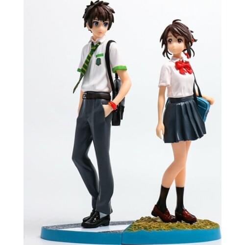 Anime Movie Your Name PVC Action Figure Model Toys Tachibana Taki Miyamizu Mitsuha Figuras Dolls Gift 22cm with box