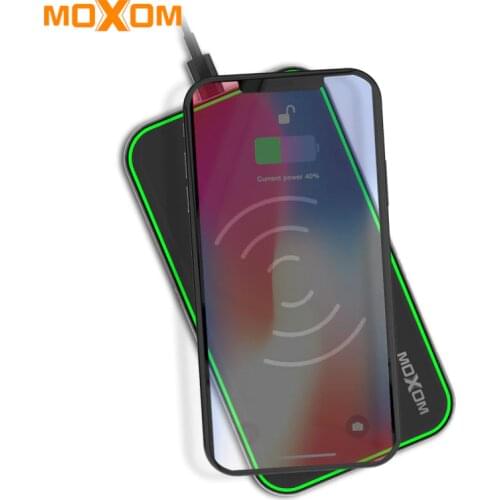 MOXOM Wireless Charger QC 3.0 Fast Charger 10W Input Mobile Phone Charger USB Charger Wall Adapter For iPhone, Xiaomi, Huawei