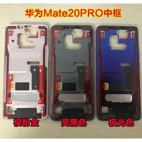 For Huawei Mate 20 Pro Front Frame Housing Case LCD Screen Frame With Power Volume Buttons