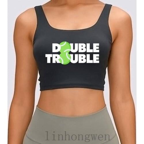 Double Trouble Funny Tennis Saying Women Tank Top Designing S-XL Gift Summer Style New Fashion Pictures Normalank Top