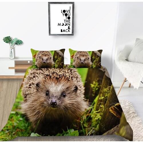 Hodgehog Bedding Set King Size Fashionable Cute Lifelike Duvet Cover Bush Queen Twin Full Single Double Unique Design Bed Set