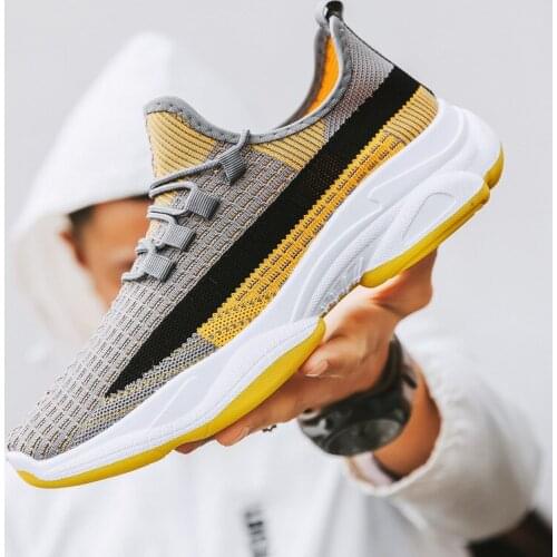 Spring Breathable Mesh Men Vulcanize Shoes Thick Soles Couples Hiking Shoes Non-slip Walking Men Flats Sneakers Running Shoes