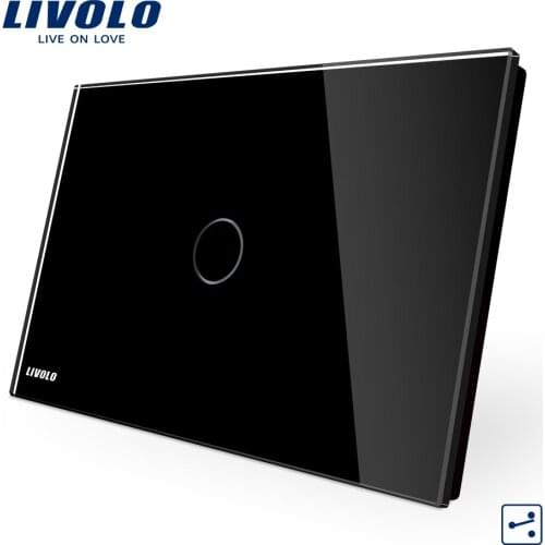 LIVOLO Wall Switch,2ways cross remote switch, Black Glass Panel, AU US C9 standard Touch Screen Light Switch,with LED indicator