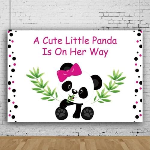 Cute Panda Eating Bamboo Baby Show Theme Background Children Birthday Decoration Photography Kids Newborn Bathing Party Backdrop