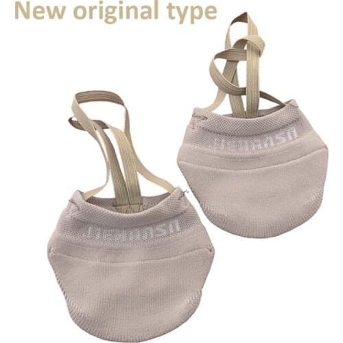 Original Girls Rhythmic Gymnastics Toe Shoes With Logo Soft Half Knitted Socks Ginastica Art Ballroom Elastic Dance Feet Shoes