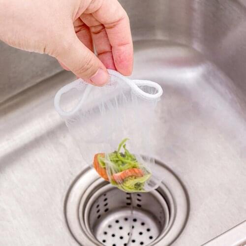 Newest 30/100pcs Sink Filter Mesh Kitchen Anti Clogging Supplies Drain Residue Filter Bag Wash Basin Disposable Garbage Bag