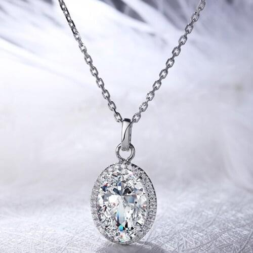 Zhanhao Factory Wholesale 925 Sterling Silver Gemstones Diamond Pendant Necklace With Great Luster Stones