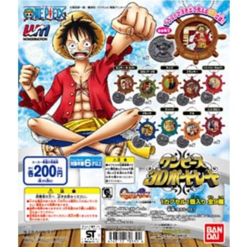 Bandai Genuine Gashapon Toys ONE PIECE Luffy Zoro Nami Sanji Usopp Robin Chopper Brook Franky Action Figure Rudder Pendants