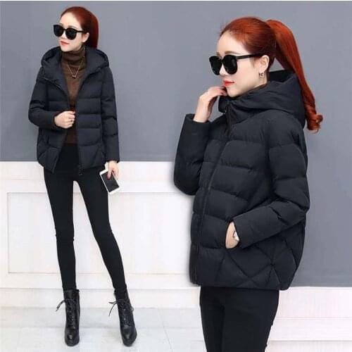 Autumn Winter Women short Jacket coats Large Size womens Winter Cotton thin coat Jackets Winter Female hoodies Parkas