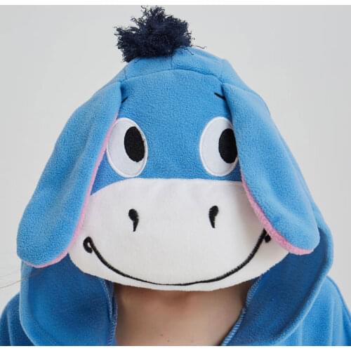 Donkey Kigurumis Polar Fleece Winter Warm Animal Onesie Adult Couple Women Men Pajama Home Jumpsuit Funny Cute Overall Outfit