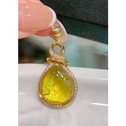 LR Fine Jewelry Real 18K Natural Green Tourmaline 7.626ct Diamonds Gemstone Diamond Womens Pendants Necklaces
