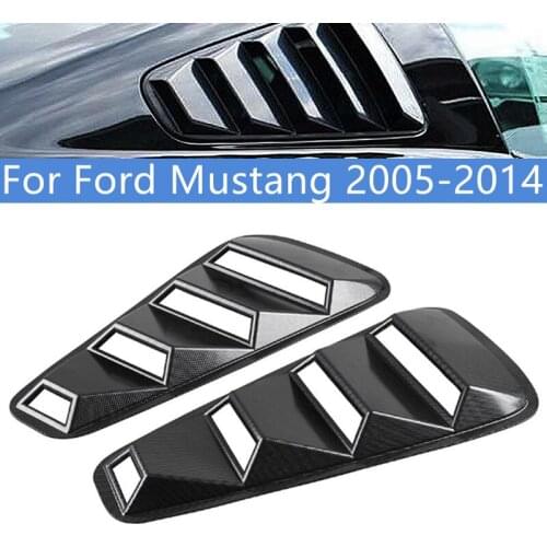 Pair 1/4 Quarter Side Window Louvers Scoop Cover Vent For Ford Mustang 2005 2006 2007 2008 2009 2010 2011 2012 2013 2014