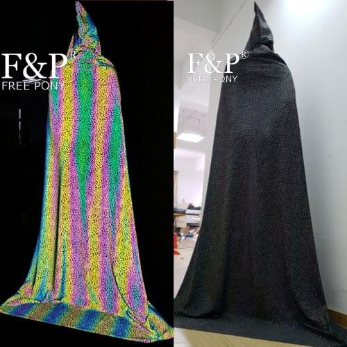 Rainbow Reflective Clothing Halloween Costume Hooded Fantasy Cloak Long Cape Forest Druid Medieval Cape Elven Cloak