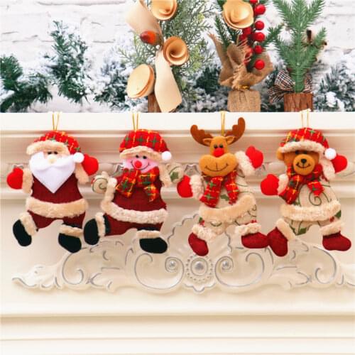 Christmas Decorations Shop Storefront Old Man Doll Door Pendant Christmas Deer Snowman Christmas Tree Ornaments