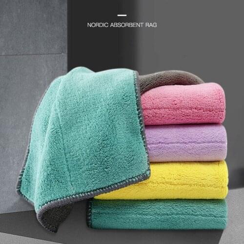 Dishcloth Oil-Free Rag Double-Layer Thickened Water Absorbent Wipe Tablecloth Lazy Rag Kitchen Rag Scouring Pad Towel