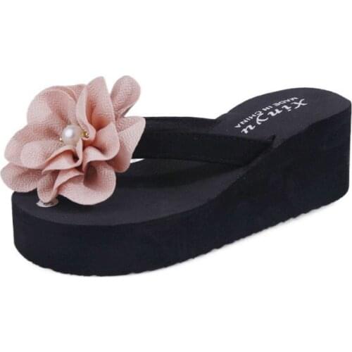 Womens shoes Summer Sandals Slipper Indoor Outdoor Flip-flops Beach Shoes New Fashion Female Casual flower Slipper Soft Flats