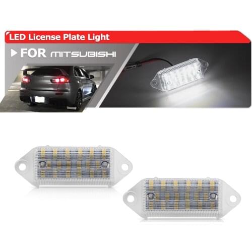 2x For Mitsubishi Lancer 2003-2017 Evo Evolution X 2007-2016 SMD White Canbus Rear Led License Plate Lights Lamps