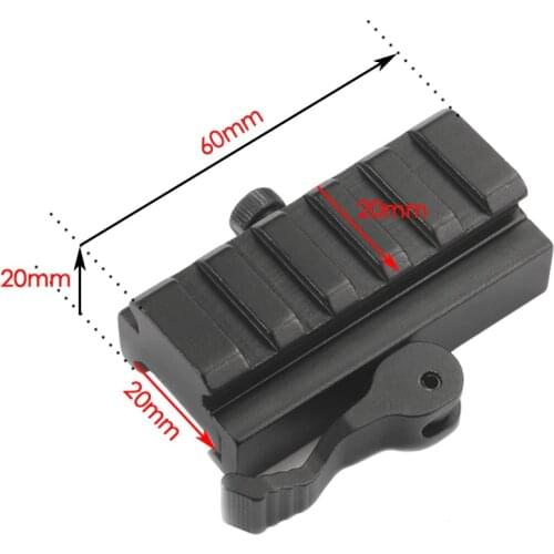 Airsoft Tactical Low Profile Picatinny Riser Mount with Quick Release, for Red Dots, Scopes, and Optics Hunting Caza