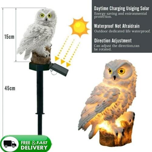 Solar Light Outdoor Garden Waterproof Lighting Night Lights Owl Shape Energia Lamp Owl Stake Lawn Light Decoration Statue Lamp