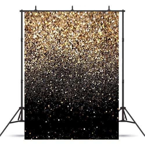Vinyl Party Glitter Black Gold Dots Photo Studio Backdrop Photography Background Portrait Baby Newborn Child Photo Background