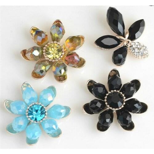 Vintage Metal Rhinestone Buttons For hair DIY decoration flower Bright Button For Wedding Invitation