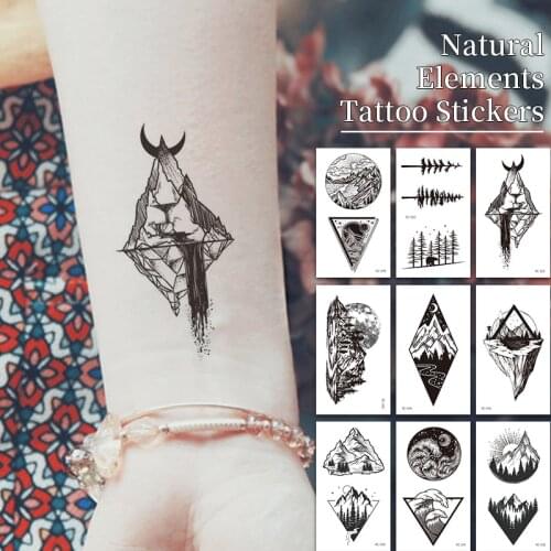 Temporary tattoos sexy fake tattoo body art sleeve tattoos for men black party stuff Geometric Waterproof tattoo stickers